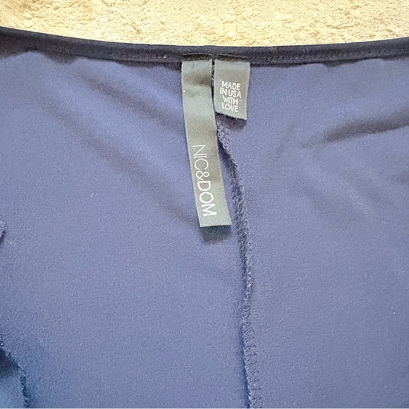 Nic & Dom Navy Blue Short Sleeve Pull On Ruffle Flutter Sleeve Dress Size 2X - Picture 5 of 9